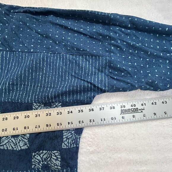 Endless Knot Art Womens Boho Oversized Tunic Dress/Top 3X Blue Ethnic Patchwork - Picture 5 of 8